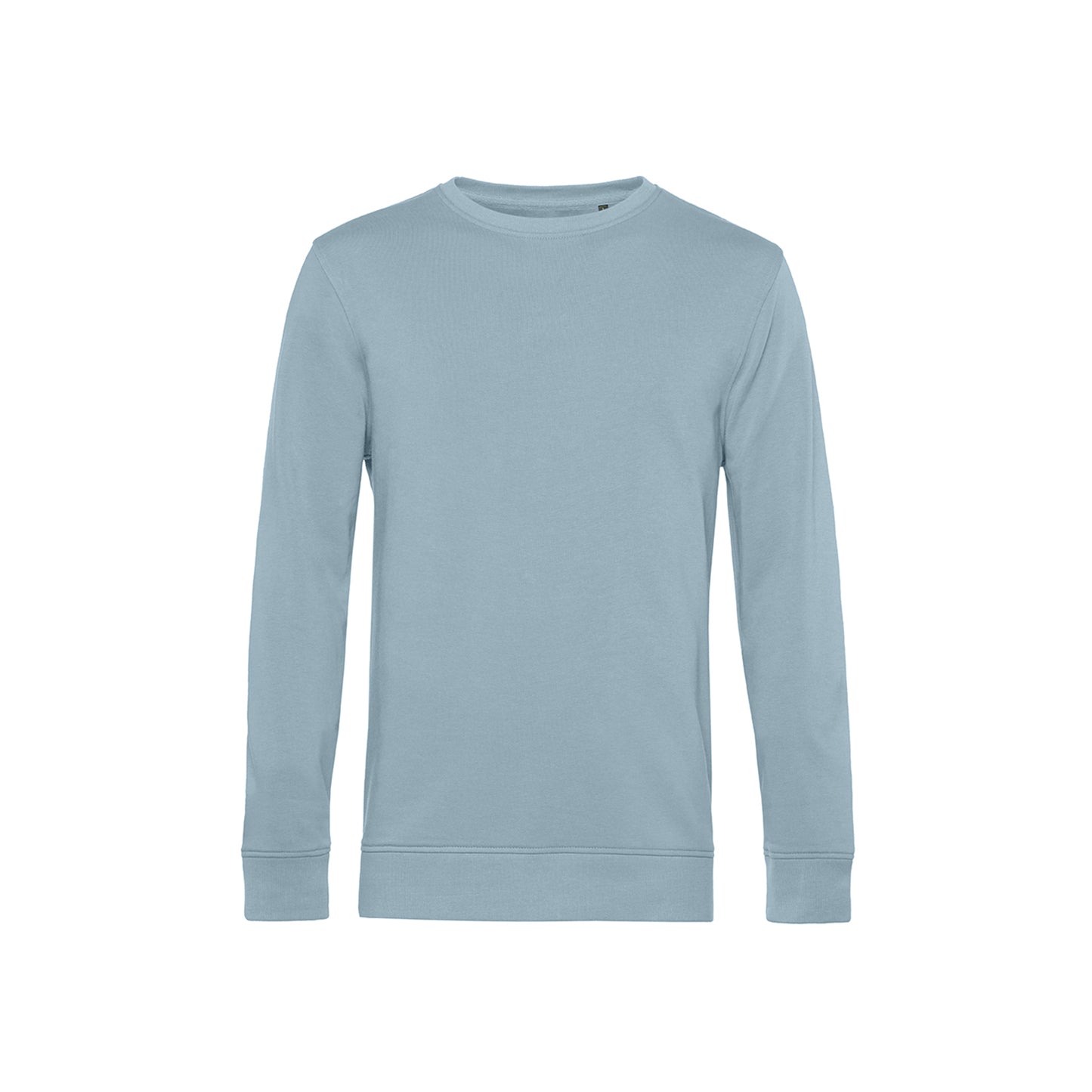 Blue Fog - Front - B&C Mens Organic Crew Neck Sweat