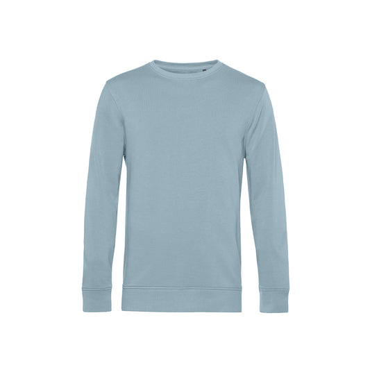 Blue Fog - Front - B&C Mens Organic Crew Neck Sweat