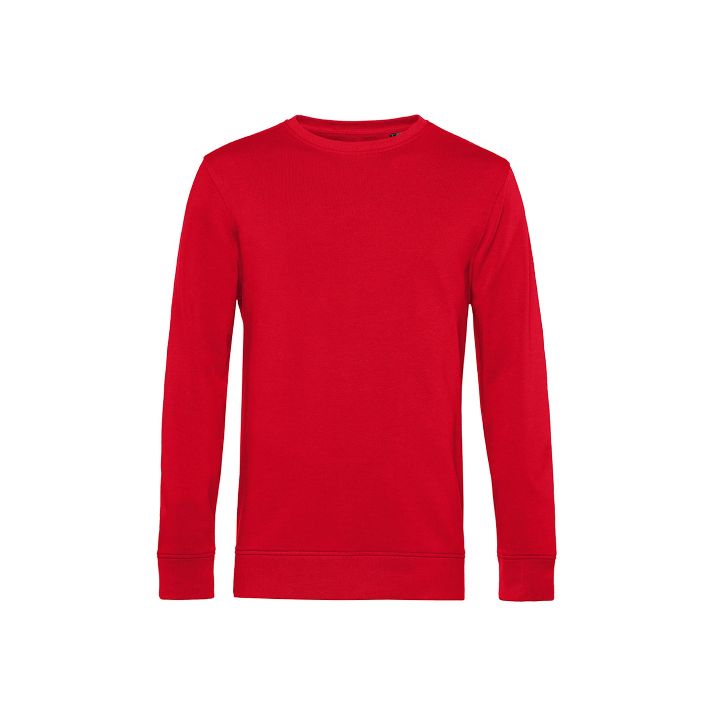 Red - Front - B&C Mens Organic Crew Neck Sweat