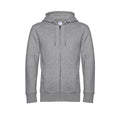 Heather Grey - Front - B&C Mens King Zipped Hooded Sweat