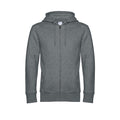 Heather Mid Grey - Front - B&C Mens King Zipped Hooded Sweat