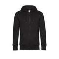 Black Pure - Front - B&C Mens King Zipped Hooded Sweat