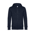 Navy Blue - Front - B&C Mens King Zipped Hooded Sweat