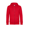 Red - Front - B&C Mens King Zipped Hooded Sweat