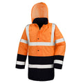 Fluorescent Orange-Black - Front - Result Mens Two Tone Safety Coat