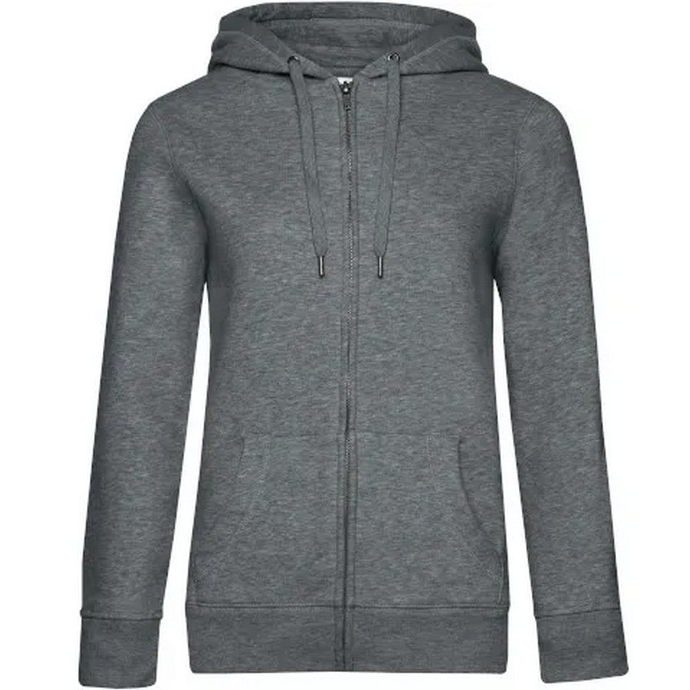 Mid Grey Heather - Front - B&C Womens-Ladies Queen Hoodie