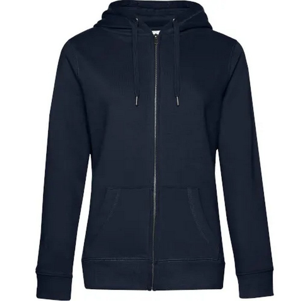 Navy - Front - B&C Womens-Ladies Queen Hoodie