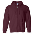 Maroon - Front - Gildan Heavy Blend Unisex Adult Full Zip Hooded Sweatshirt Top