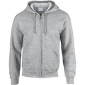 Sport Grey - Front - Gildan Heavy Blend Unisex Adult Full Zip Hooded Sweatshirt Top