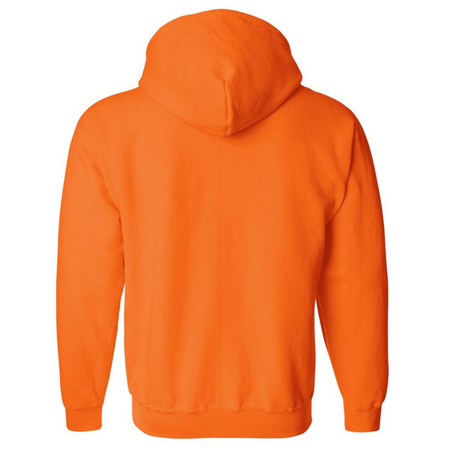 Safety Orange - Back - Gildan Heavy Blend Unisex Adult Full Zip Hooded Sweatshirt Top