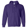 Purple - Front - Gildan Heavy Blend Unisex Adult Full Zip Hooded Sweatshirt Top