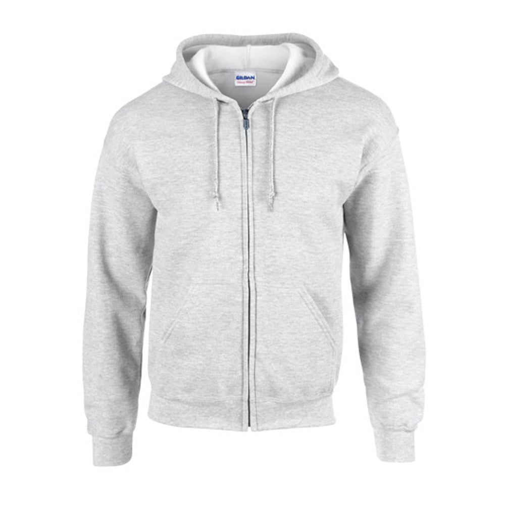 Ash Grey - Front - Gildan Heavy Blend Unisex Adult Full Zip Hooded Sweatshirt Top