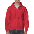 Red - Lifestyle - Gildan Heavy Blend Unisex Adult Full Zip Hooded Sweatshirt Top