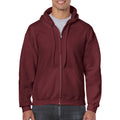 Maroon - Lifestyle - Gildan Heavy Blend Unisex Adult Full Zip Hooded Sweatshirt Top