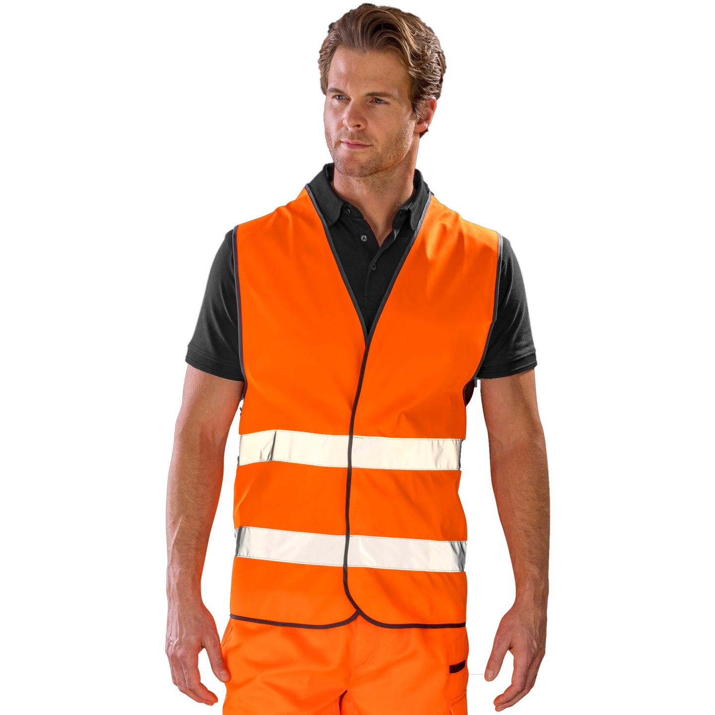 Fluorescent Orange - Back - Result Unisex Adult High-Vis Reflective Vest