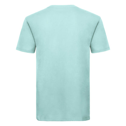 Aqua Blue - Back - Russell Mens Organic Short-Sleeved T-Shirt