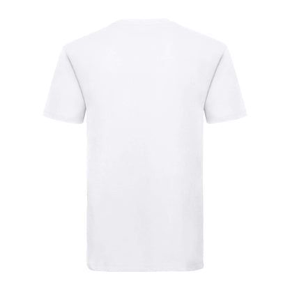 White - Back - Russell Mens Organic Short-Sleeved T-Shirt