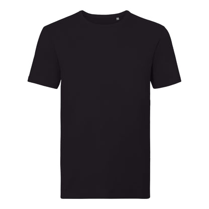 Black - Front - Russell Mens Organic Short-Sleeved T-Shirt