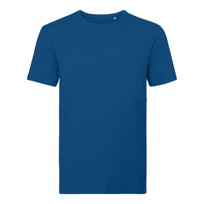Bright Royal Blue - Front - Russell Mens Organic Short-Sleeved T-Shirt