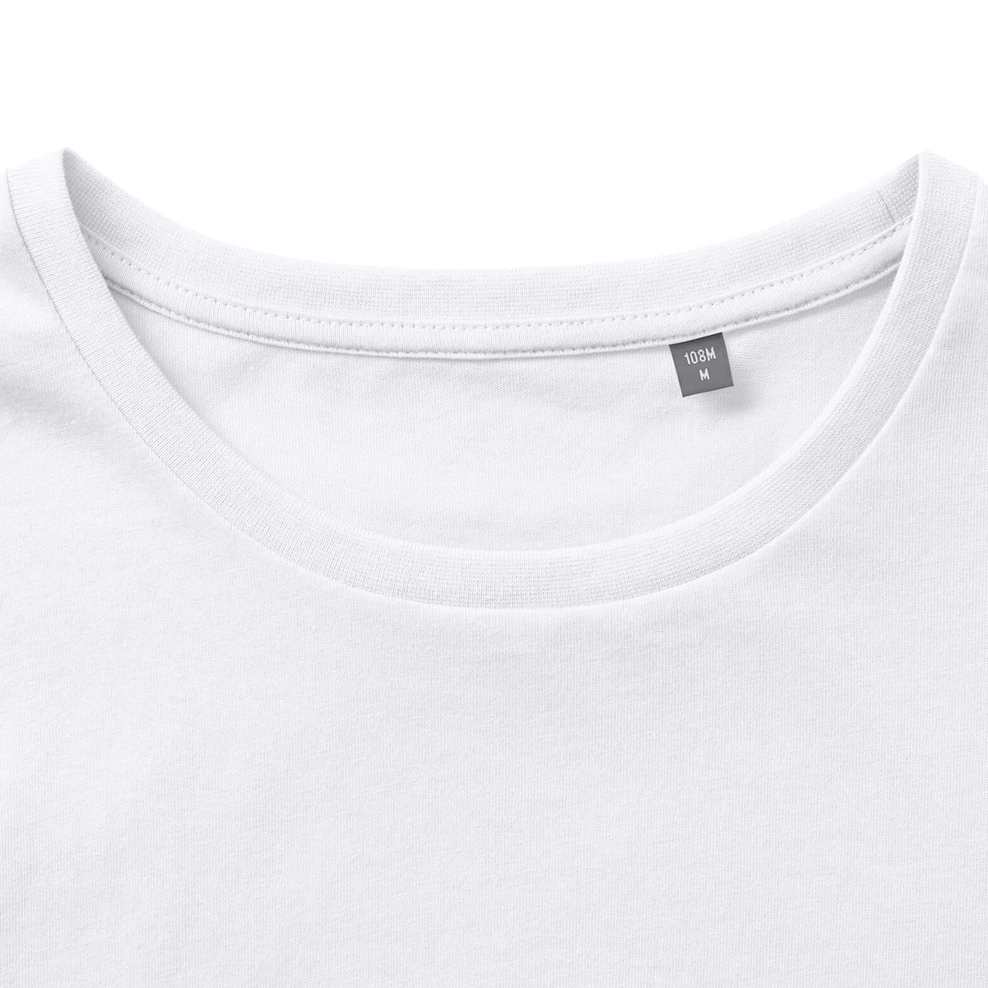 White - Lifestyle - Russell Mens Organic Short-Sleeved T-Shirt