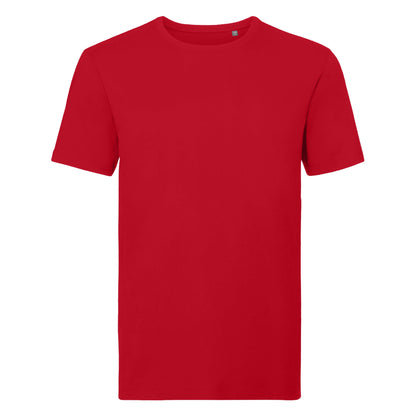 Classic Red - Front - Russell Mens Organic Short-Sleeved T-Shirt