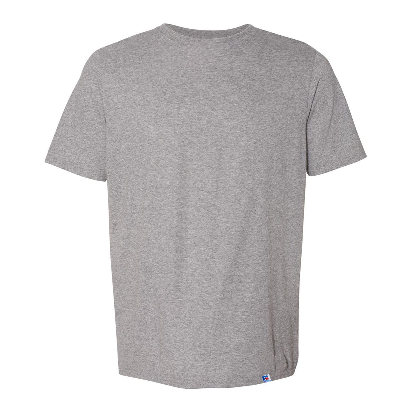Light Oxford Grey - Front - Russell Mens Organic Short-Sleeved T-Shirt