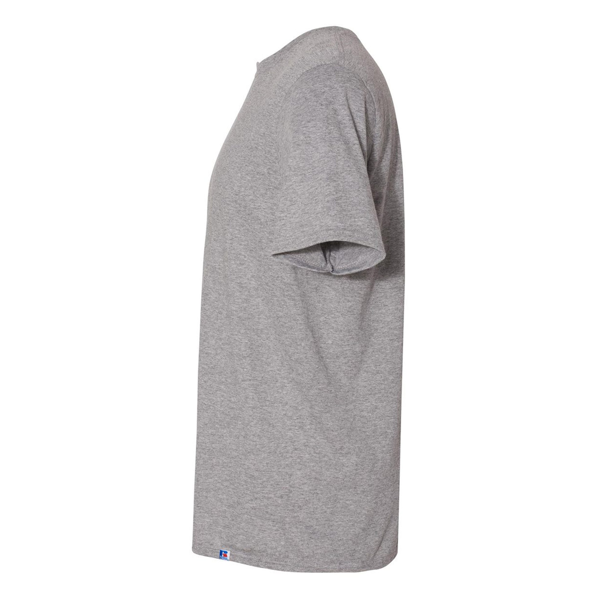 Light Oxford Grey - Side - Russell Mens Organic Short-Sleeved T-Shirt
