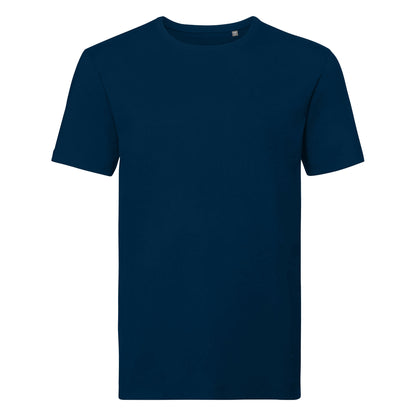 French Navy - Front - Russell Mens Organic Short-Sleeved T-Shirt