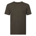 Dark Olive - Front - Russell Mens Organic Short-Sleeved T-Shirt