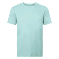 Aqua Blue - Front - Russell Mens Organic Short-Sleeved T-Shirt