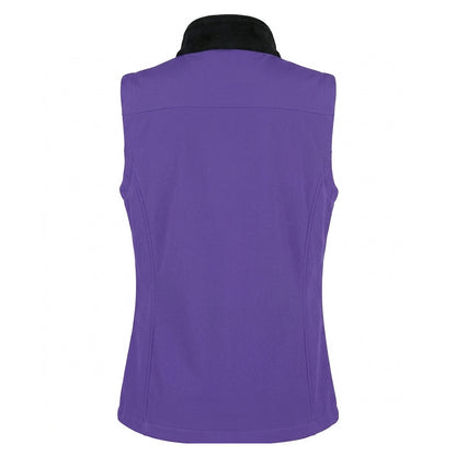 Purple-Black - Back - Result Womens-Ladies Softshell Body Warmer