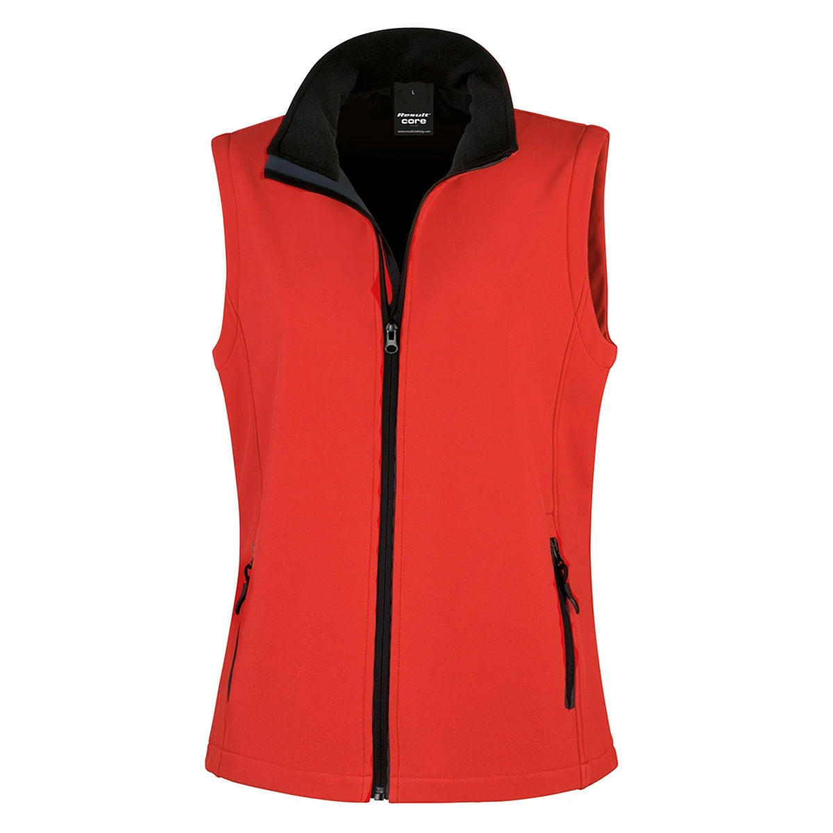 Red-Black - Front - Result Womens-Ladies Softshell Body Warmer