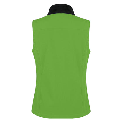 Vivid Green-Black - Back - Result Womens-Ladies Softshell Body Warmer