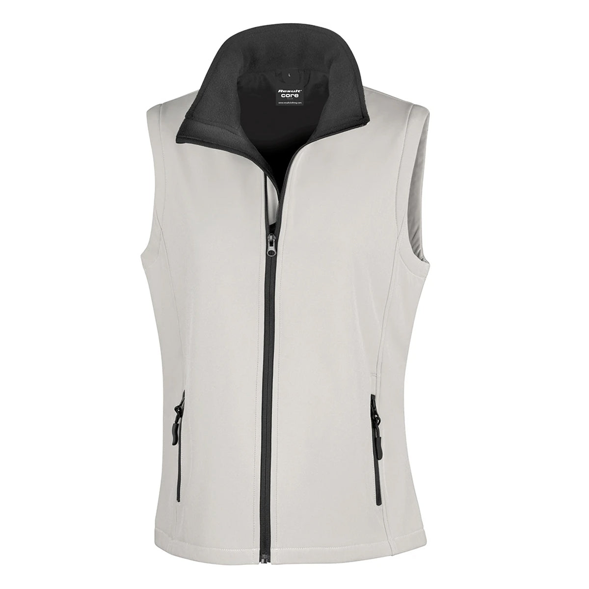 White-Black - Front - Result Womens-Ladies Softshell Body Warmer