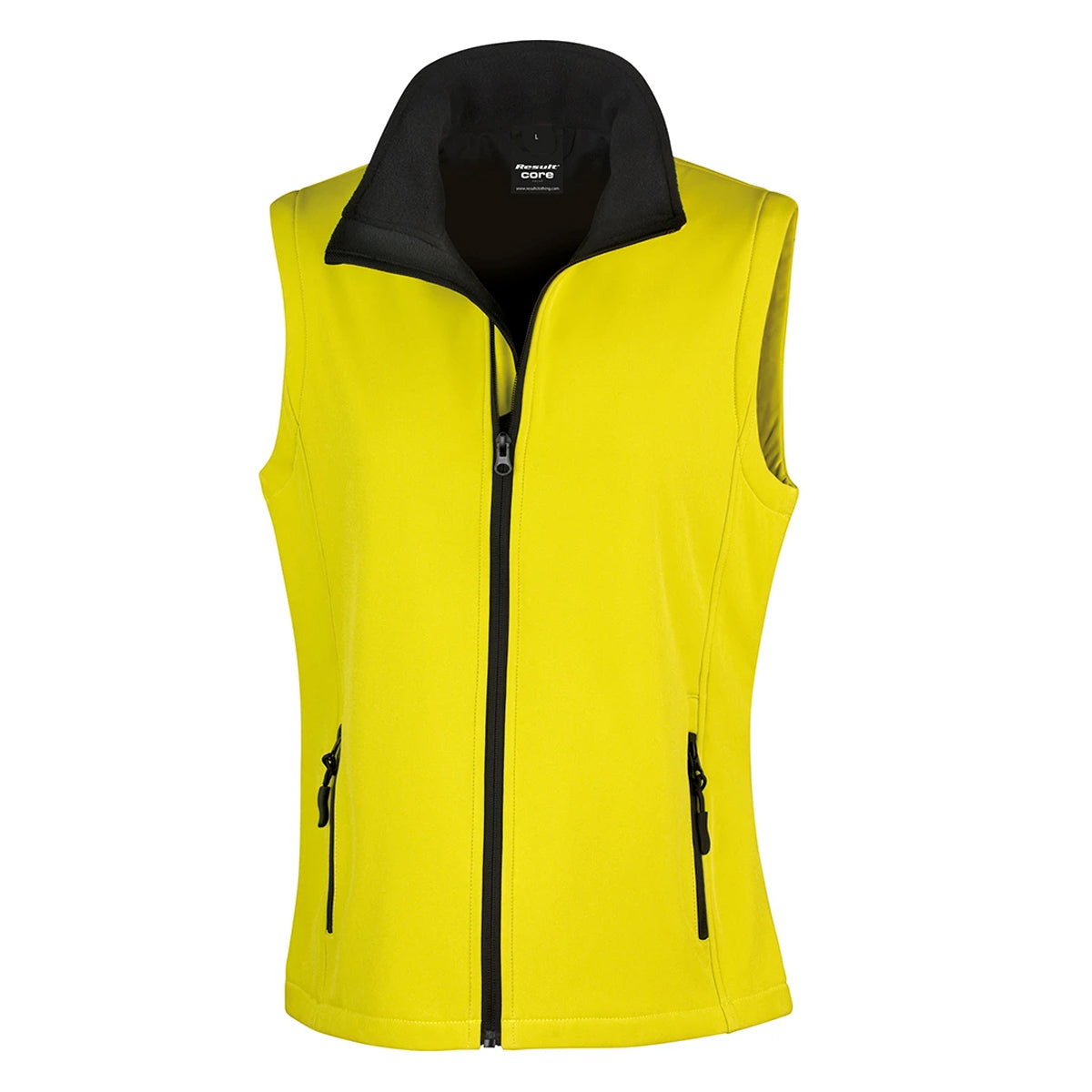 Yellow-Black - Front - Result Womens-Ladies Softshell Body Warmer