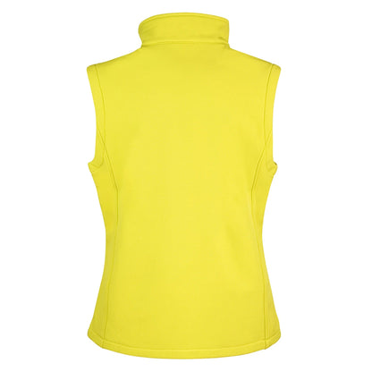 Yellow-Black - Back - Result Womens-Ladies Softshell Body Warmer