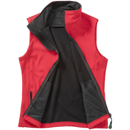 Red-Black - Front - Result Womens-Ladies Softshell Body Warmer