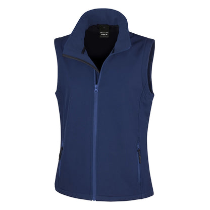 Navy - Front - Result Womens-Ladies Softshell Body Warmer