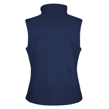 Navy - Back - Result Womens-Ladies Softshell Body Warmer