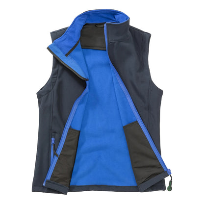 Navy-Royal Blue - Back - Result Womens-Ladies Softshell Body Warmer