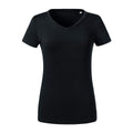 Black - Front - Russell Womens-Ladies Organic Short-Sleeved T-Shirt