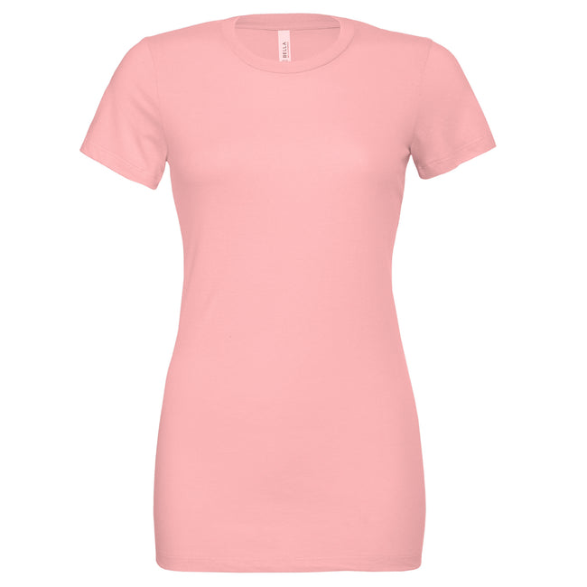 Pink - Front - Bella + Canvas Womens-Ladies Jersey Short-Sleeved T-Shirt