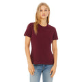 Maroon - Side - Bella + Canvas Womens-Ladies Jersey Short-Sleeved T-Shirt