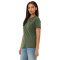 Military Green - Back - Bella + Canvas Womens-Ladies Jersey Short-Sleeved T-Shirt