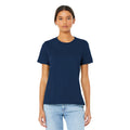 Navy - Side - Bella + Canvas Womens-Ladies Jersey Short-Sleeved T-Shirt