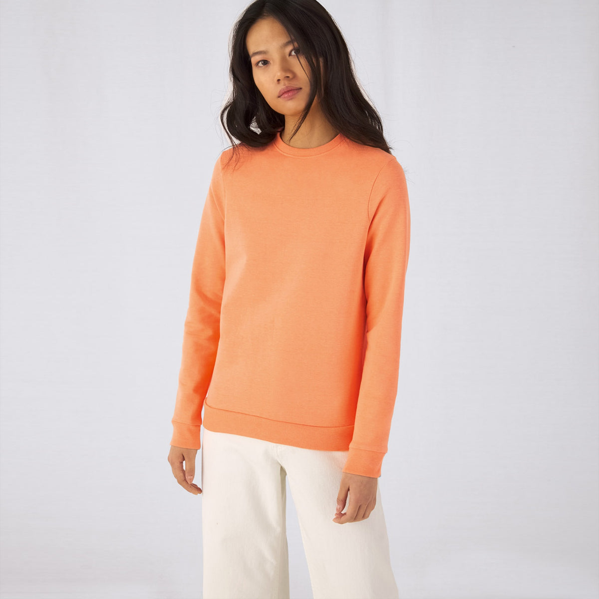Light Orange - Back - B&C Womens-Ladies Set-in Sweatshirt