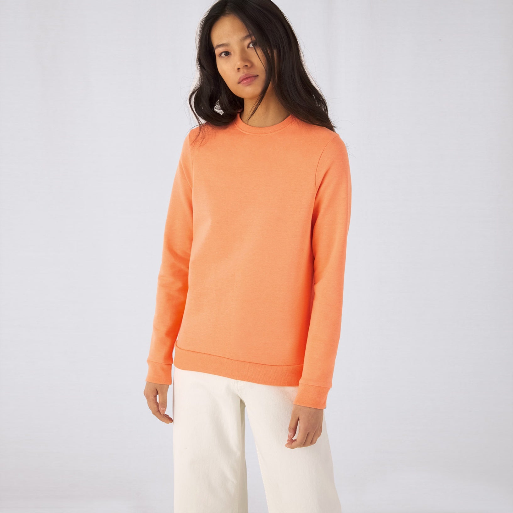 Light Orange - Back - B&C Womens-Ladies Set-in Sweatshirt