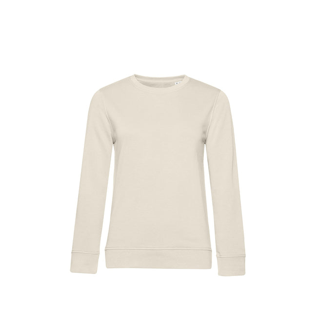 Off White - Front - B&C Womens-Ladies Organic Sweatshirt
