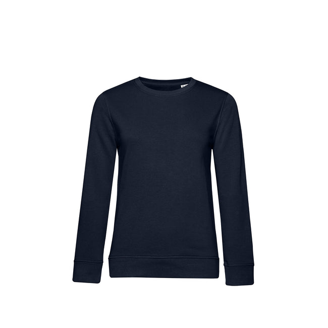 Navy - Front - B&C Womens-Ladies Organic Sweatshirt