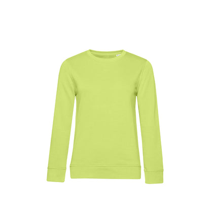 Lime Green - Front - B&C Womens-Ladies Organic Sweatshirt